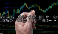 新三板第一份半年报出炉！这些北交所公司也预告了上半年成绩……